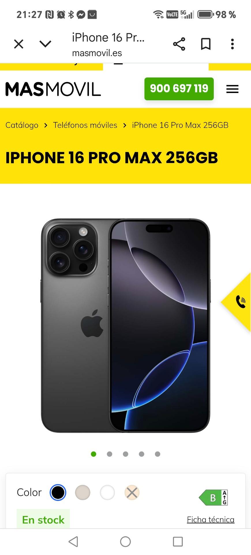 Foto de iPhone 16 pro Max 256 sin abrir