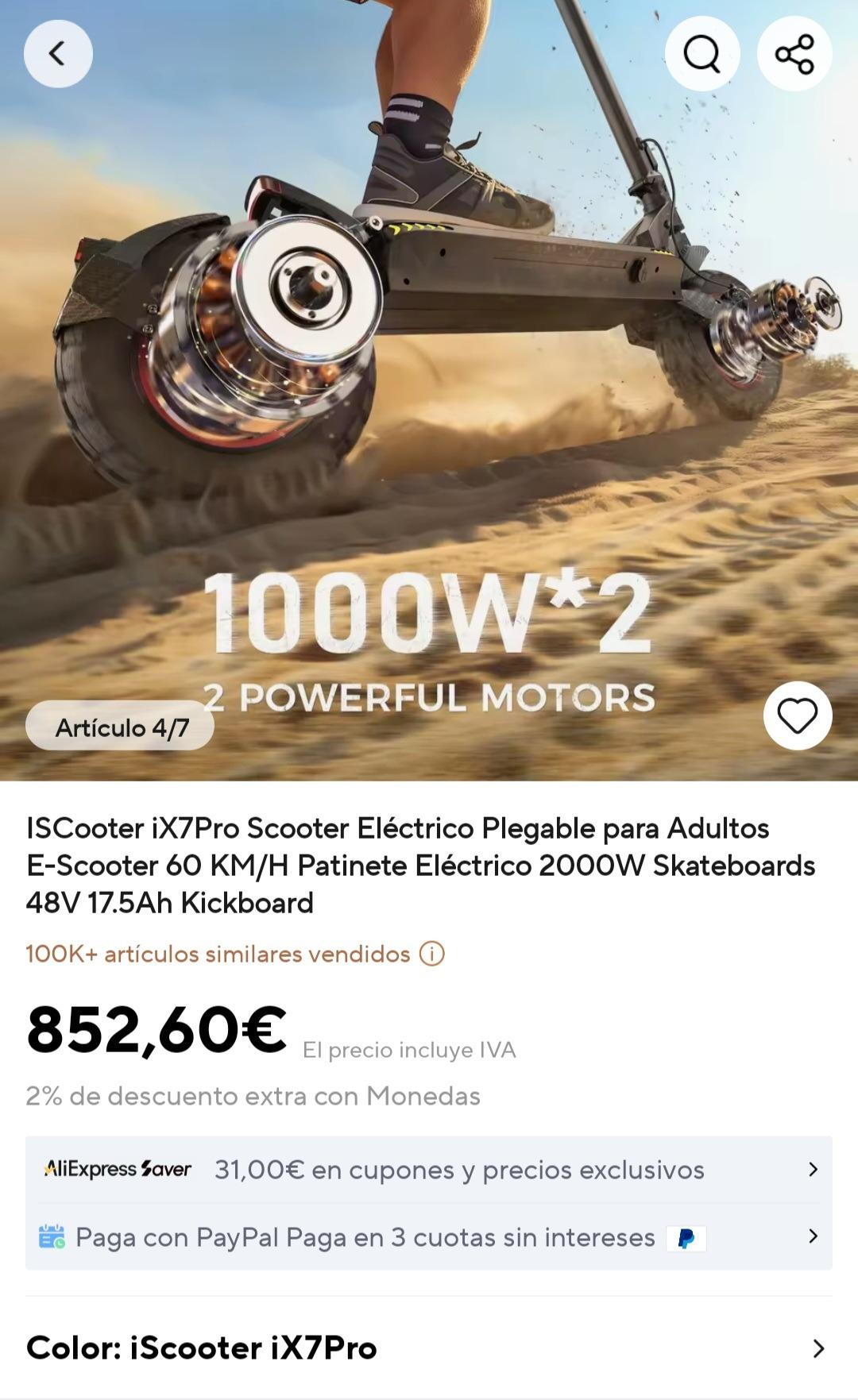 Foto 7 de Patinete ix7pro 2000w vendo o cambio por una moto