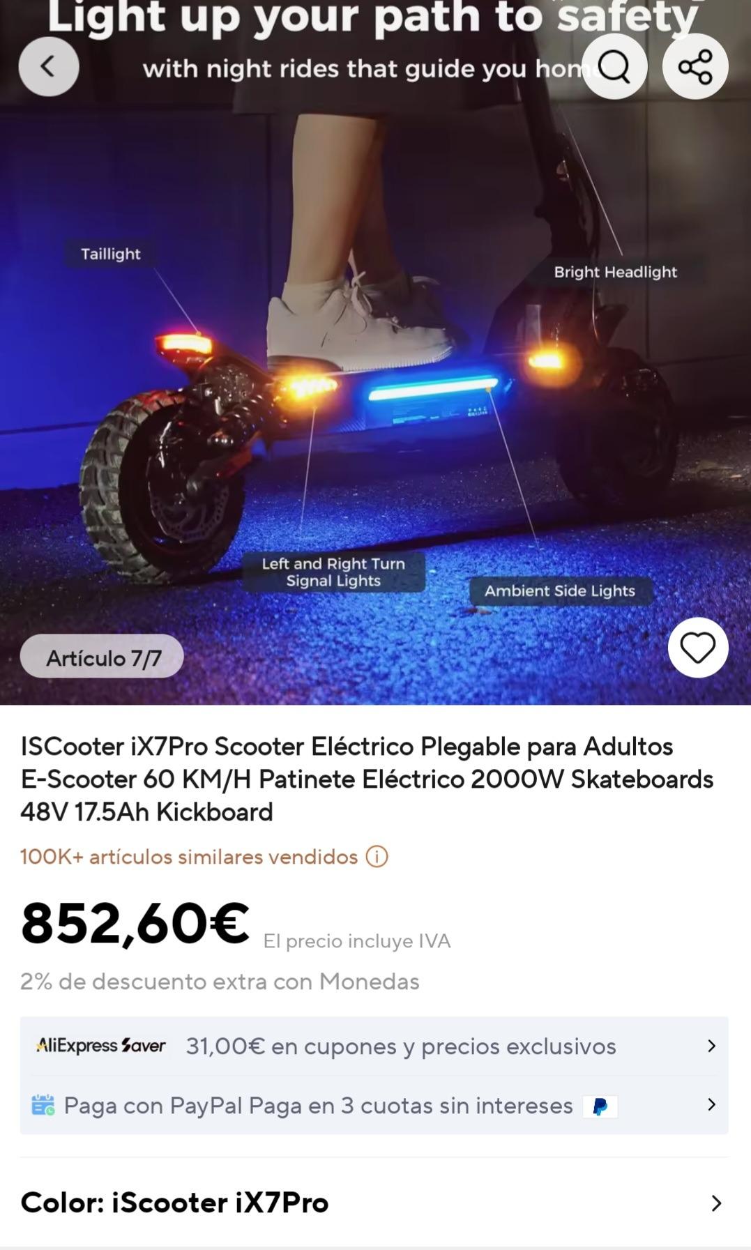 Foto 8 de Patinete ix7pro 2000w vendo o cambio por una moto