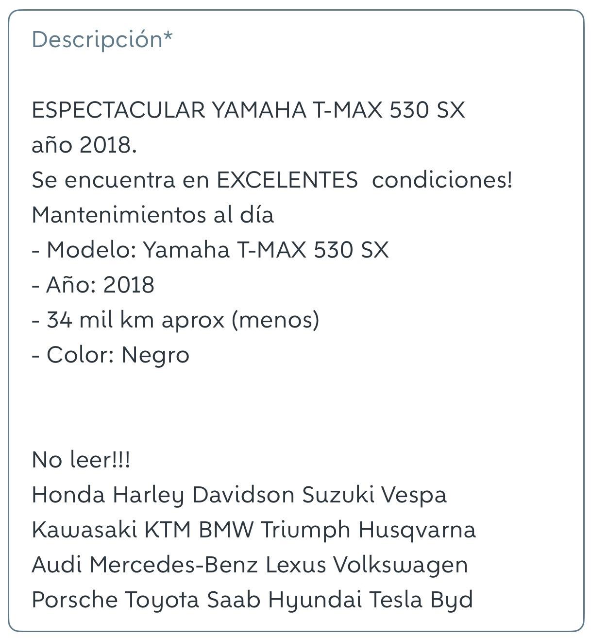 Foto 9 de Yamaha T-Max 530sx del 2018 34 mil km 