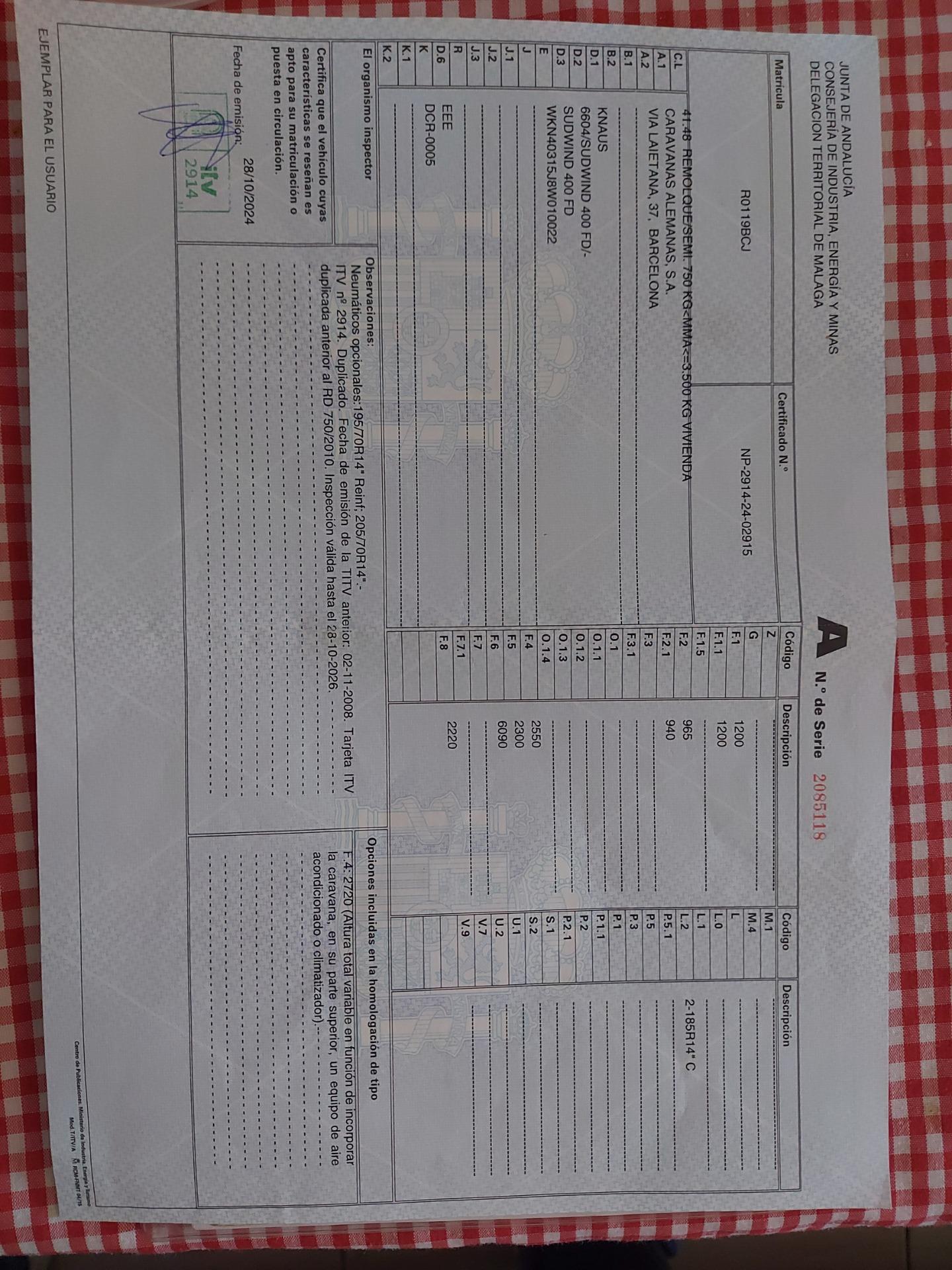 Foto 6 de CARAVANA KNAUS SUNWIND 400