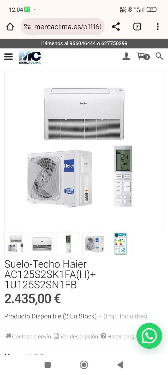 Foto de AIRE ACONDICIONADO HAIER 6000 FRIGO CALOR-FRIO NUEVO