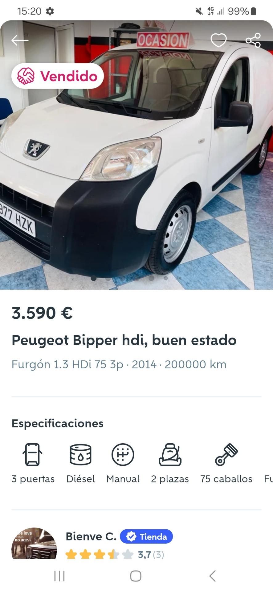 Foto 2 de Peugeot bipper